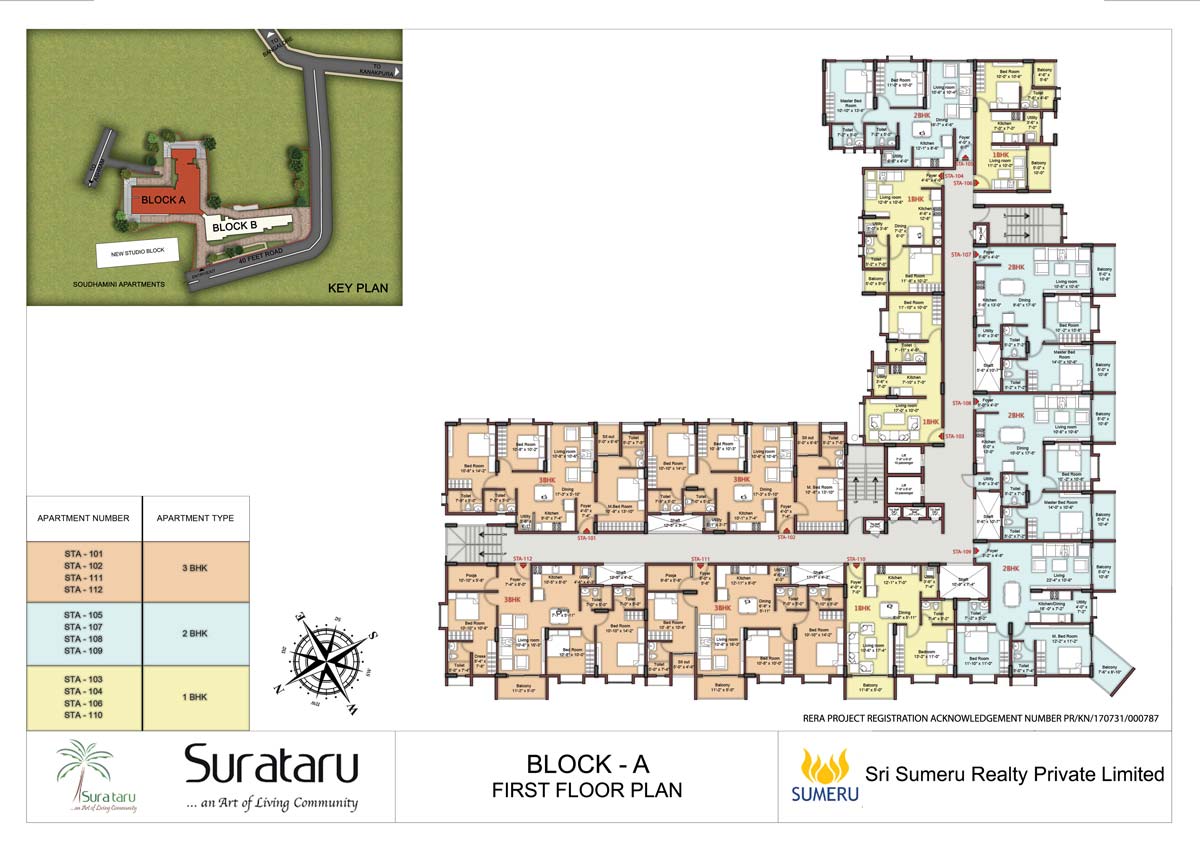 Surataru Block A First Floor Plan Sri Sumeru Realty